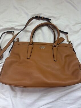 Coach Cognac Leather Satchel with Removable Strap